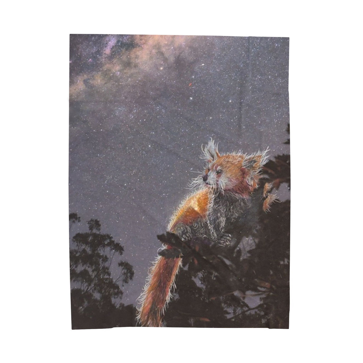 Milky Way Core Red Panda Velveteen Plush Blanket