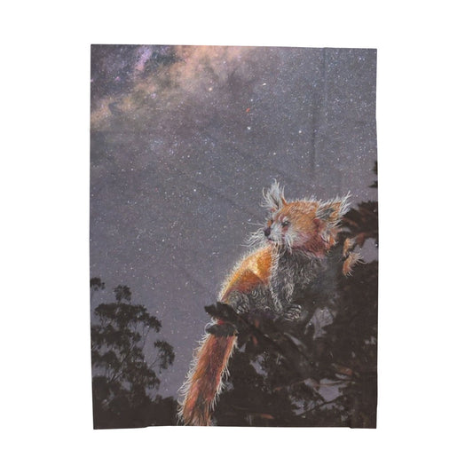 Milky Way Core Red Panda Velveteen Plush Blanket