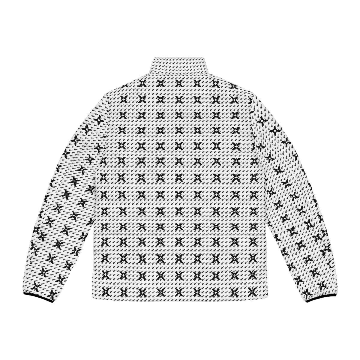 Men's Monogram Puffer Jacket — All-Over Black Star Pattern