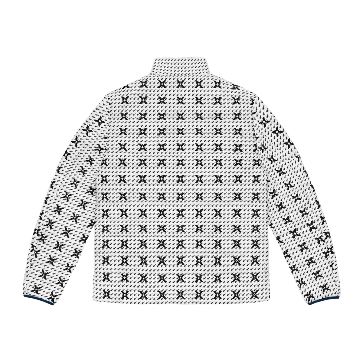 Men's Monogram Puffer Jacket — All-Over Black Star Pattern